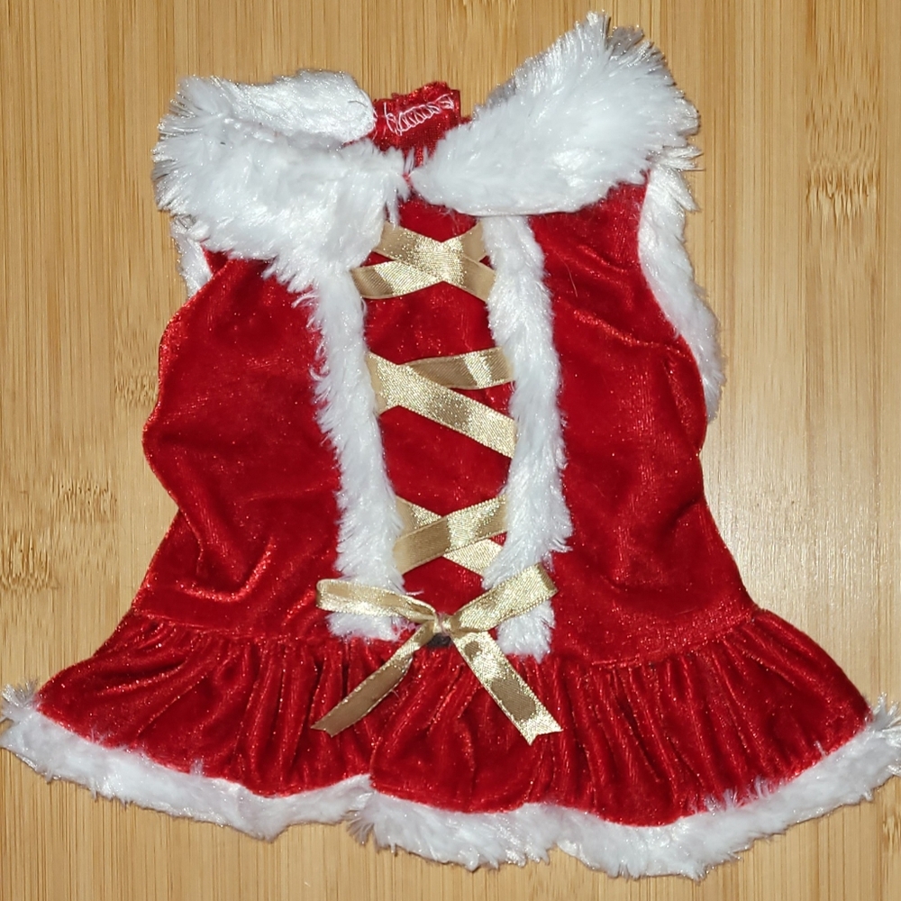 X-Small red Christmas dress for a cute little pup